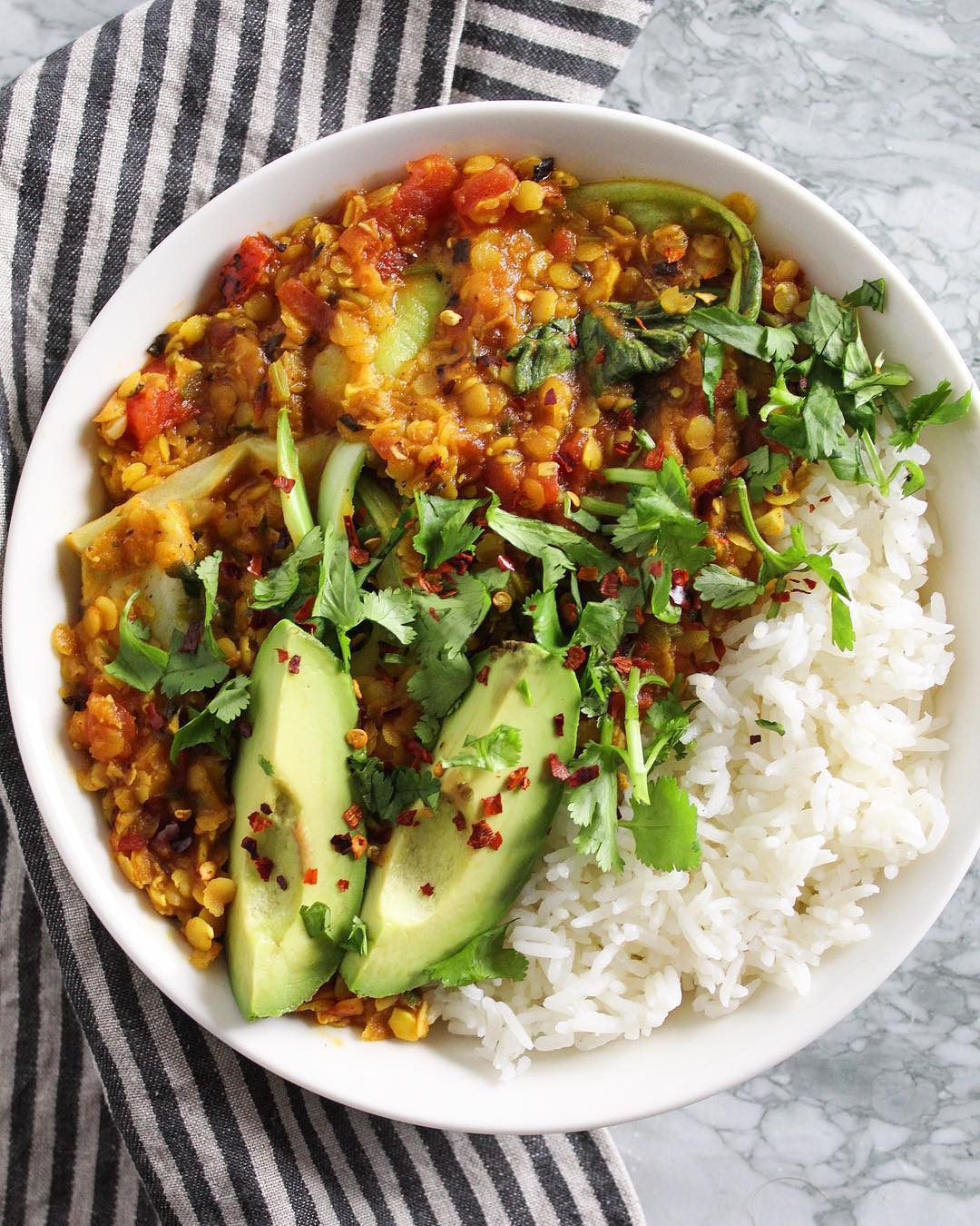 Red Lentil Stew Flavored with Smoked Paprika and Fire Roasted Tomatoes