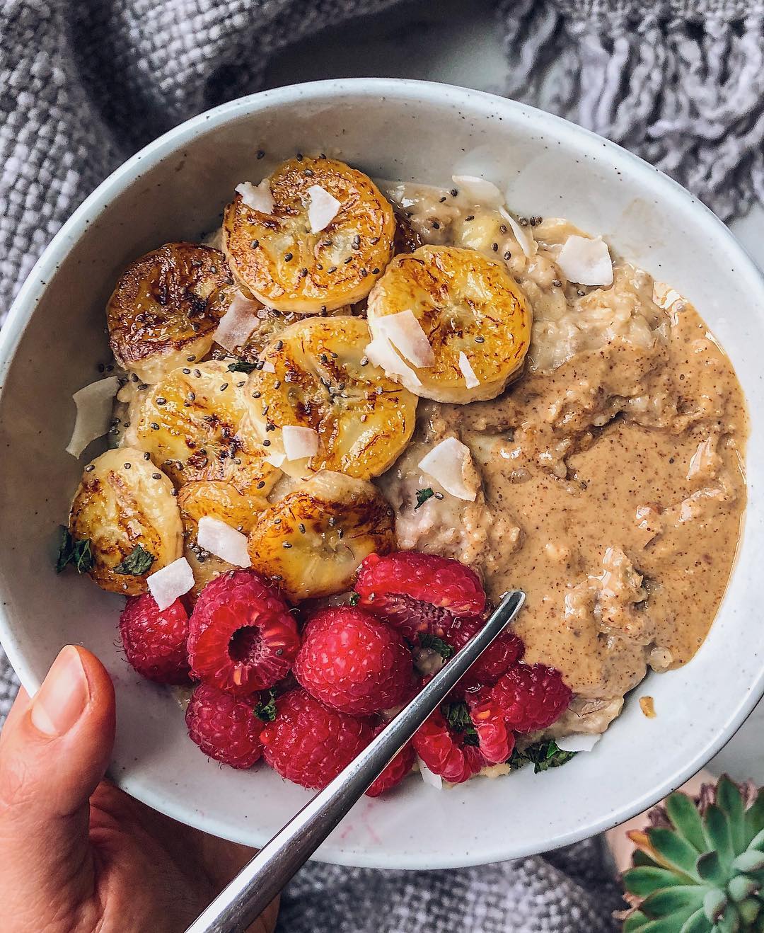 Cozy Overnight Oats with Sautéed Bananas