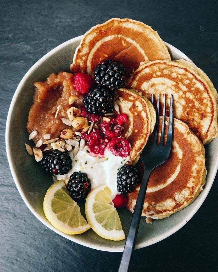 Vegan Pancakes with Homemade Apple Jam