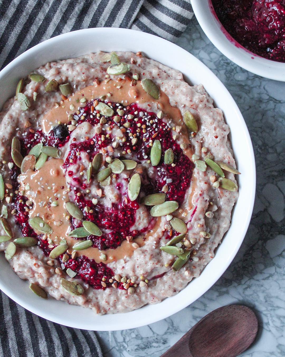 Quick Steel Cut Oats with Berry Chia Jam