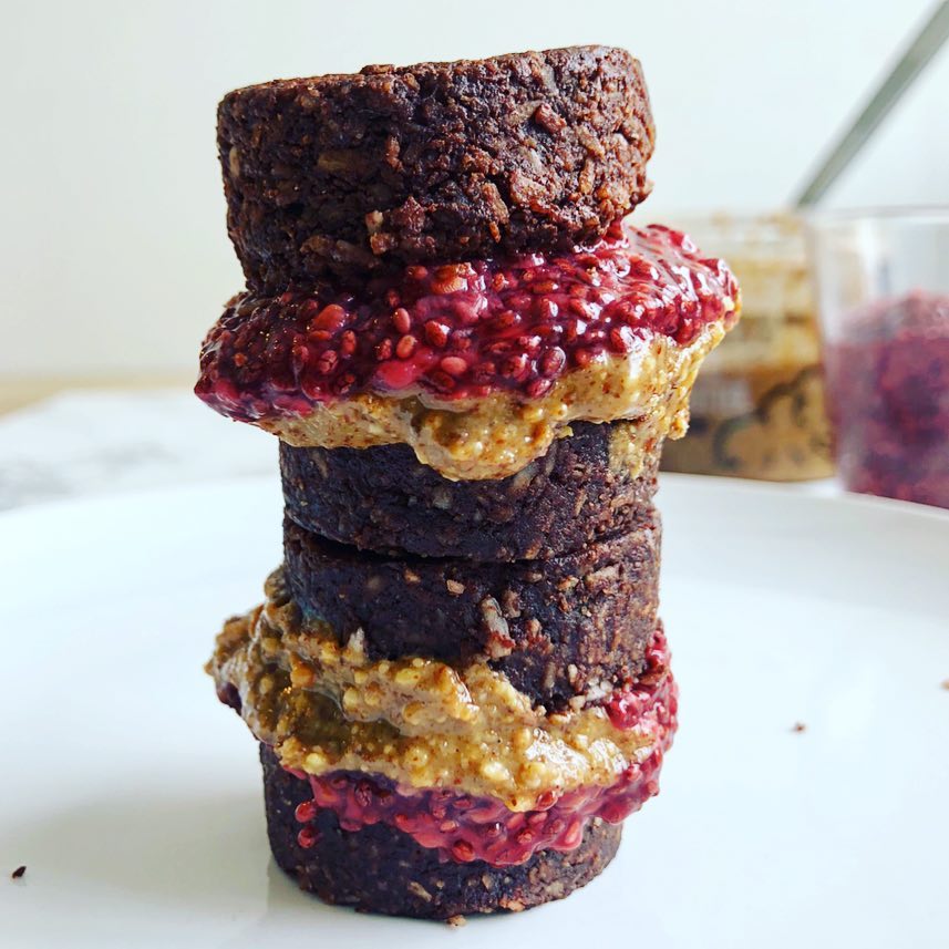 Dark Cacao Almond Butter Raspberry Chia Snack