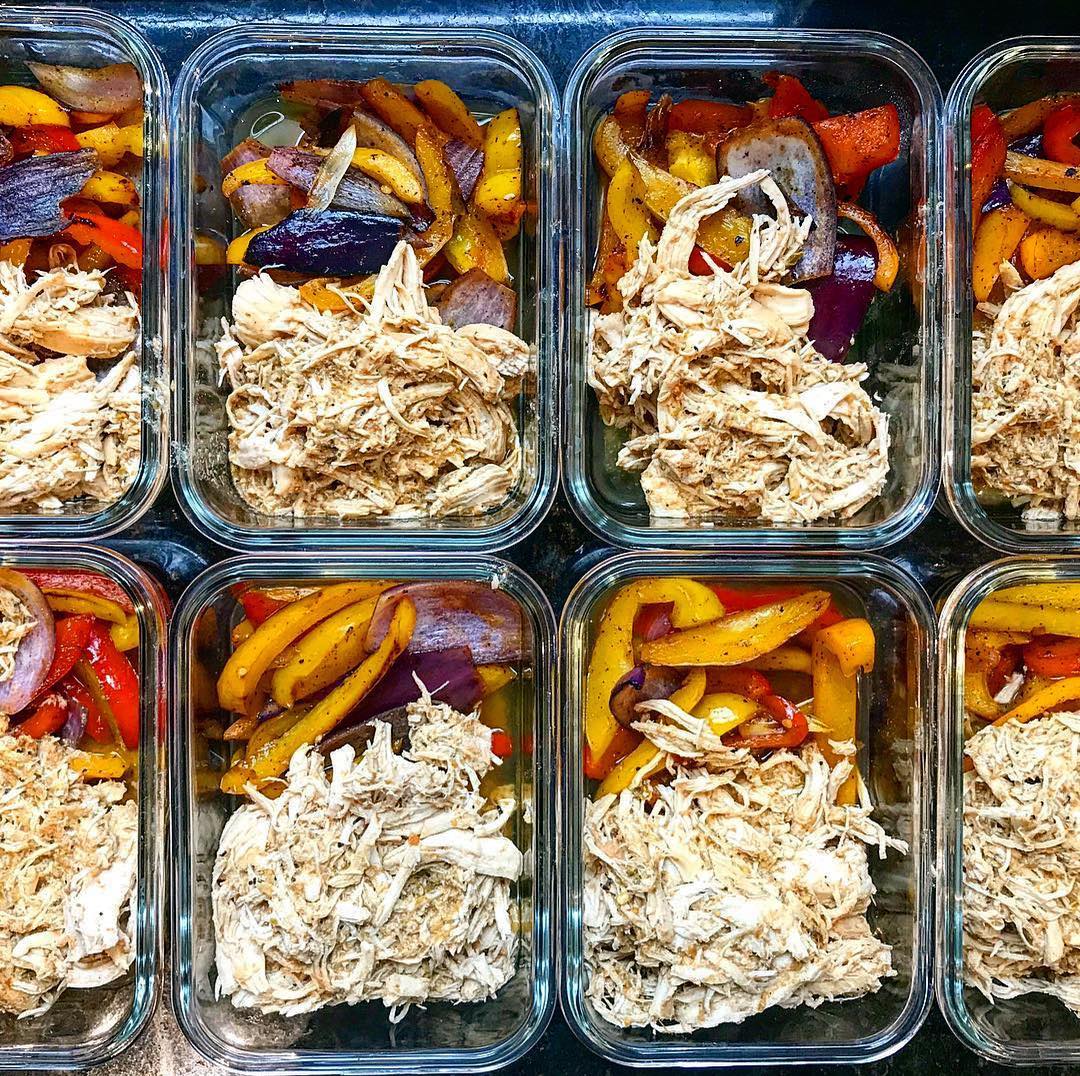 Slow Cooker Chicken Fajita Salad Prep