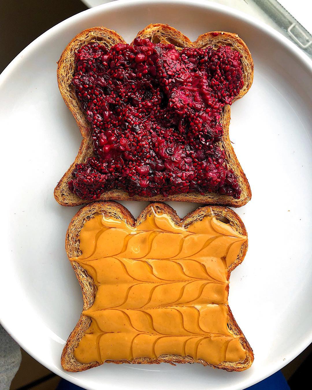 Peanut Butter and Blackberry Jam Toast