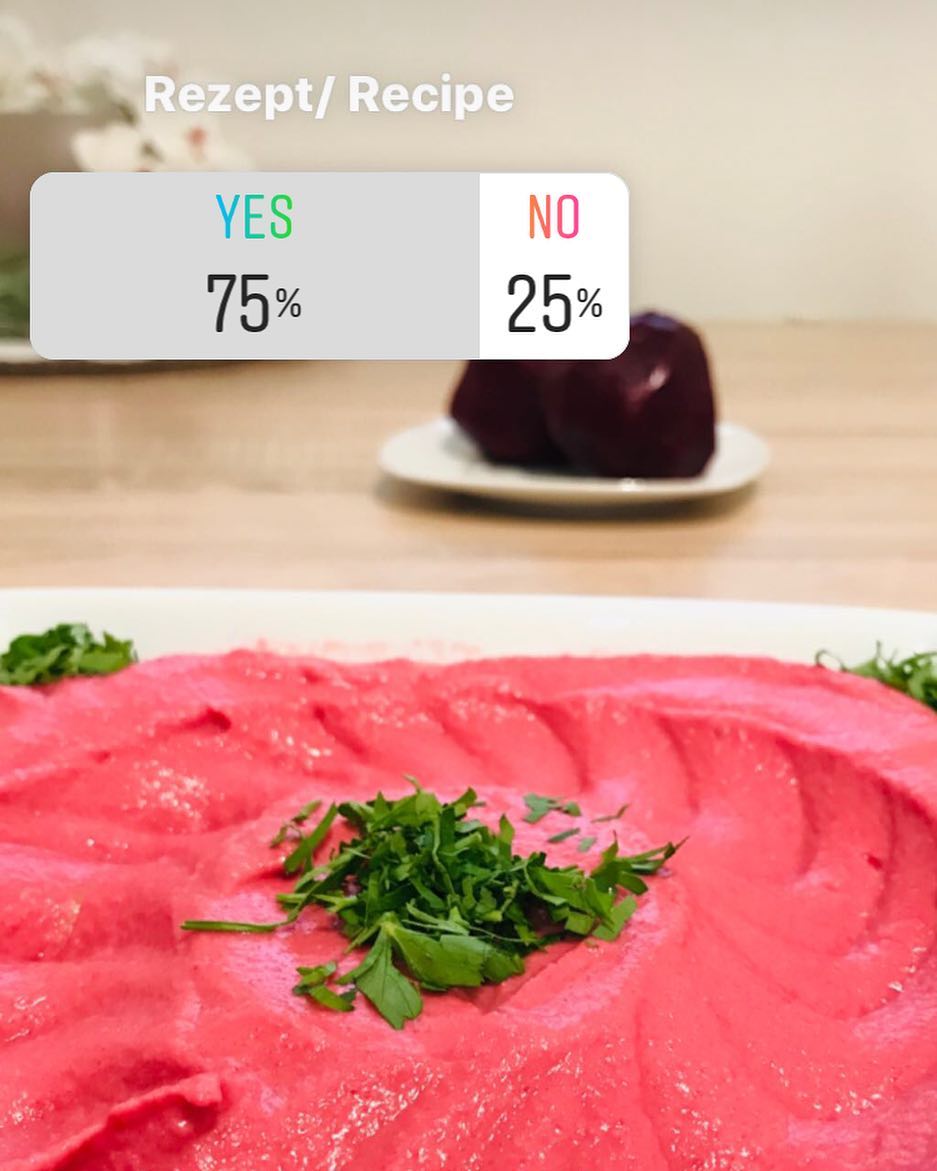 Beetroot Chickpea Hummus with Tahini
