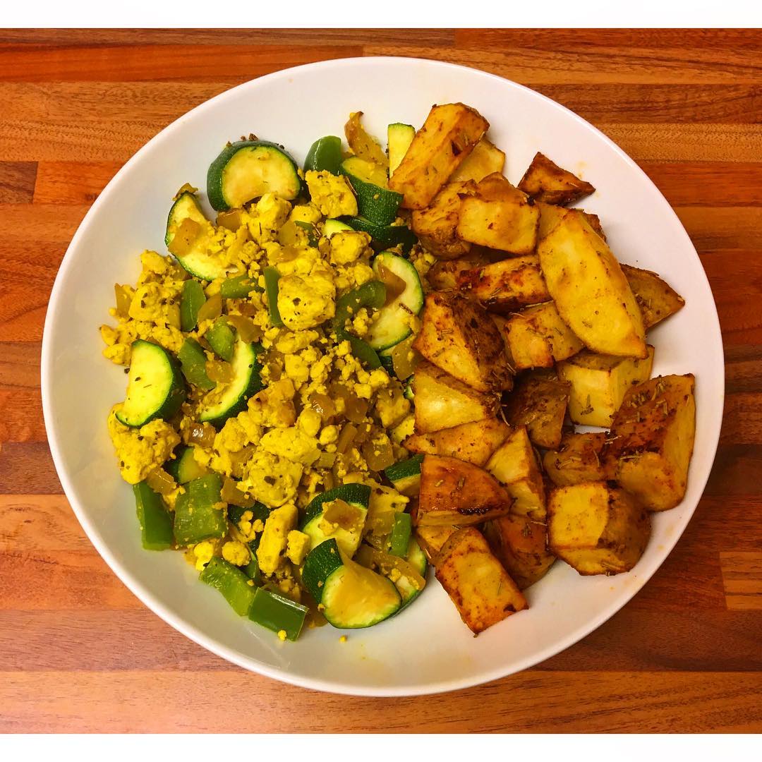 Scrambled Tofu with Roasted Vegetables and Potatoes