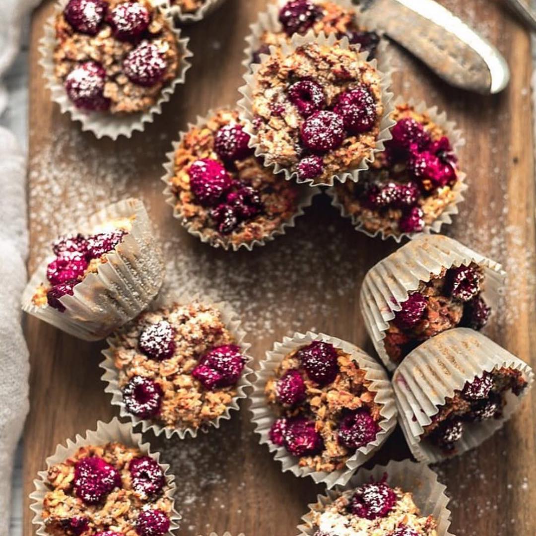 Raspberry Oat Muffins