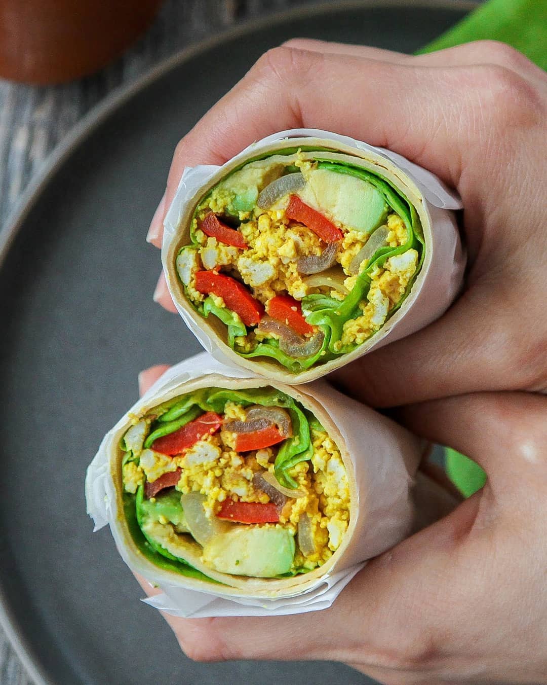 Tofu Scramble Burrito with Grilled Veggies