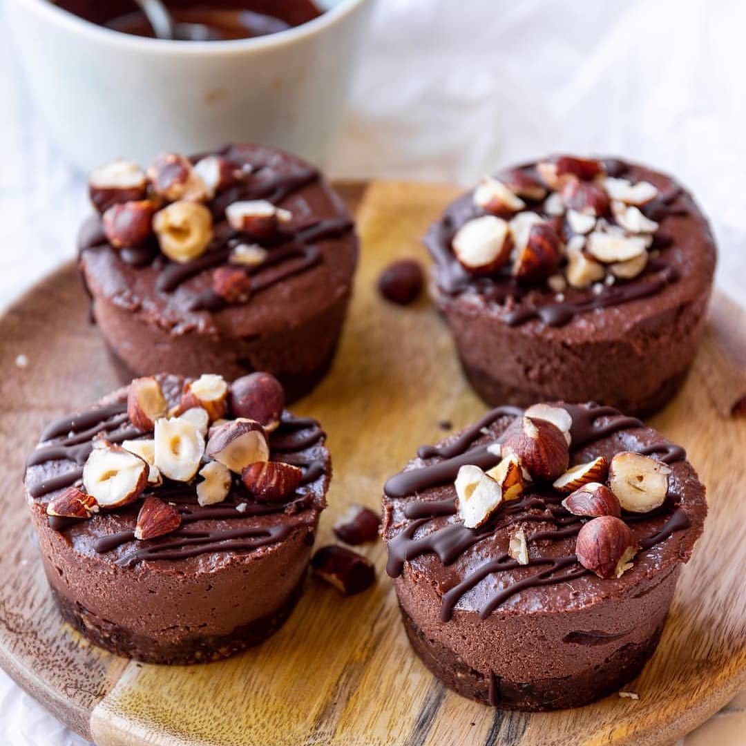 Vegan Hazelnut and Chocolate Mini Cheesecakes