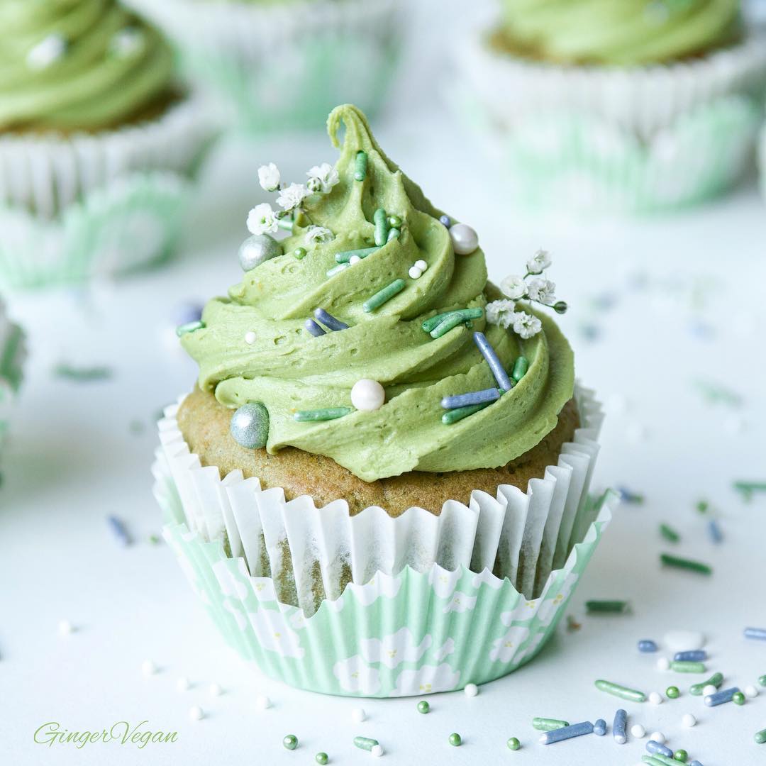 Vegan Matcha Lemon Cupcakes
