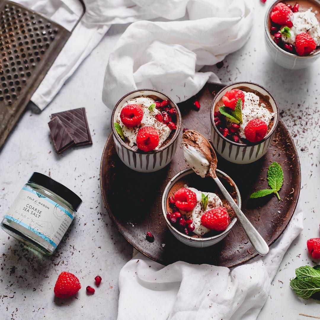 Simple Vegan Chocolate Mousse with Sea Salt