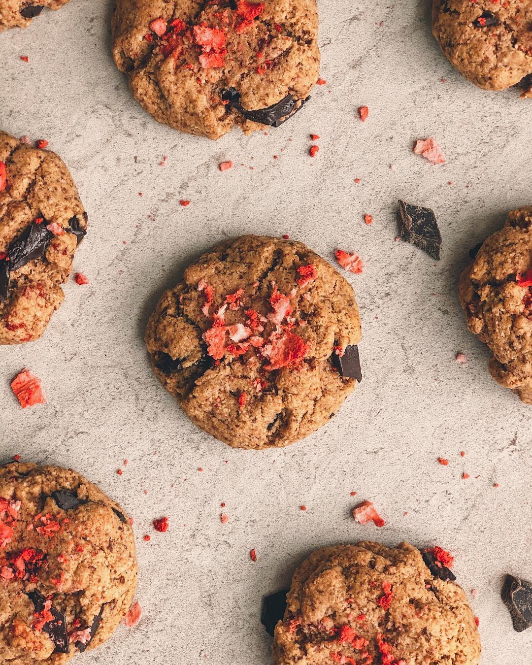 Gluten-Free Vegan Chocolate Strawberry Cookies