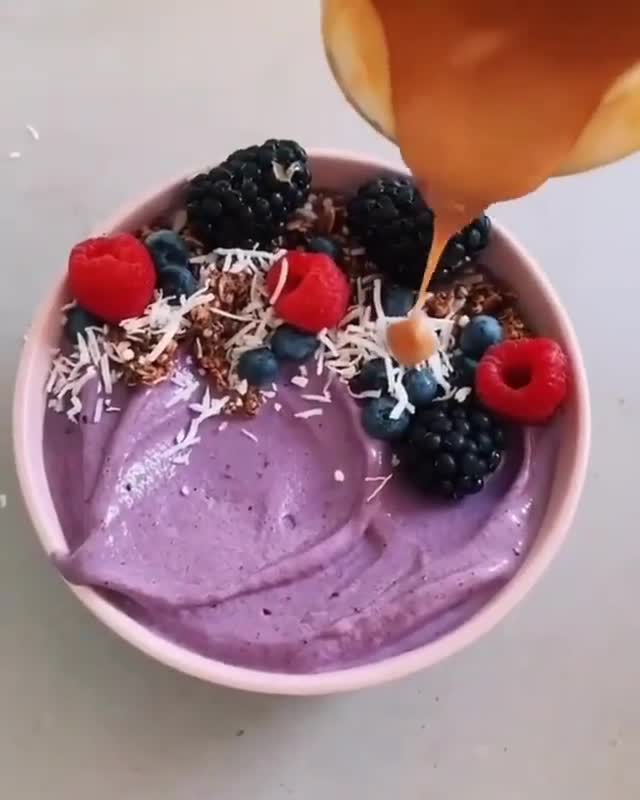 Purple Smoothie Bowl with Toppings