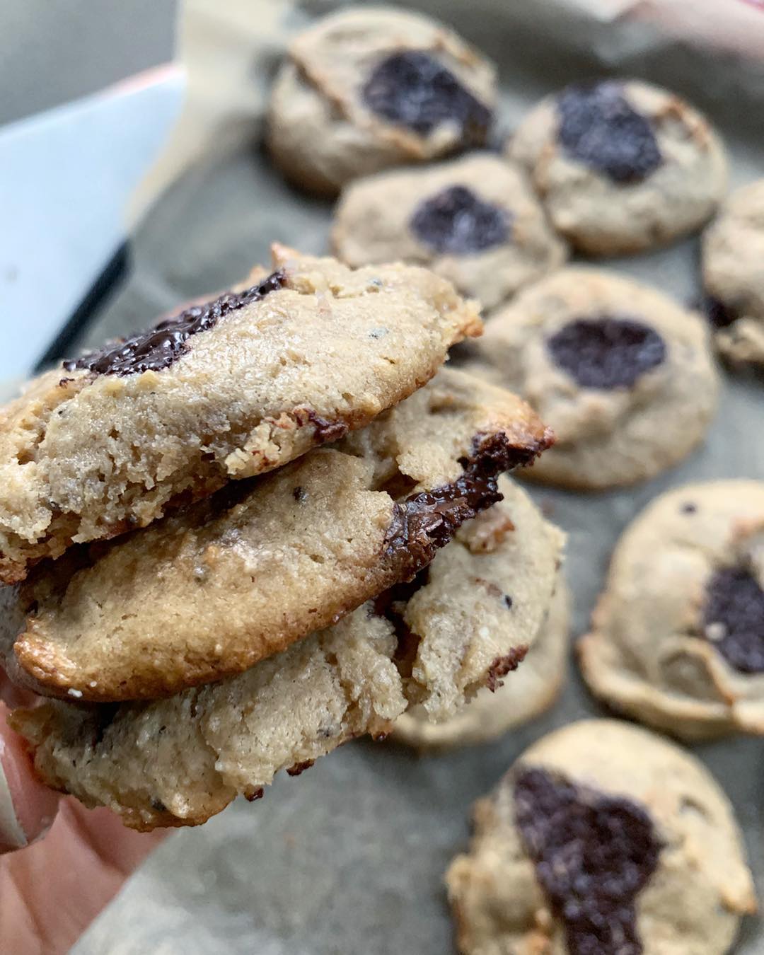Tahini Sea Salt Chocolate Chip Cookies