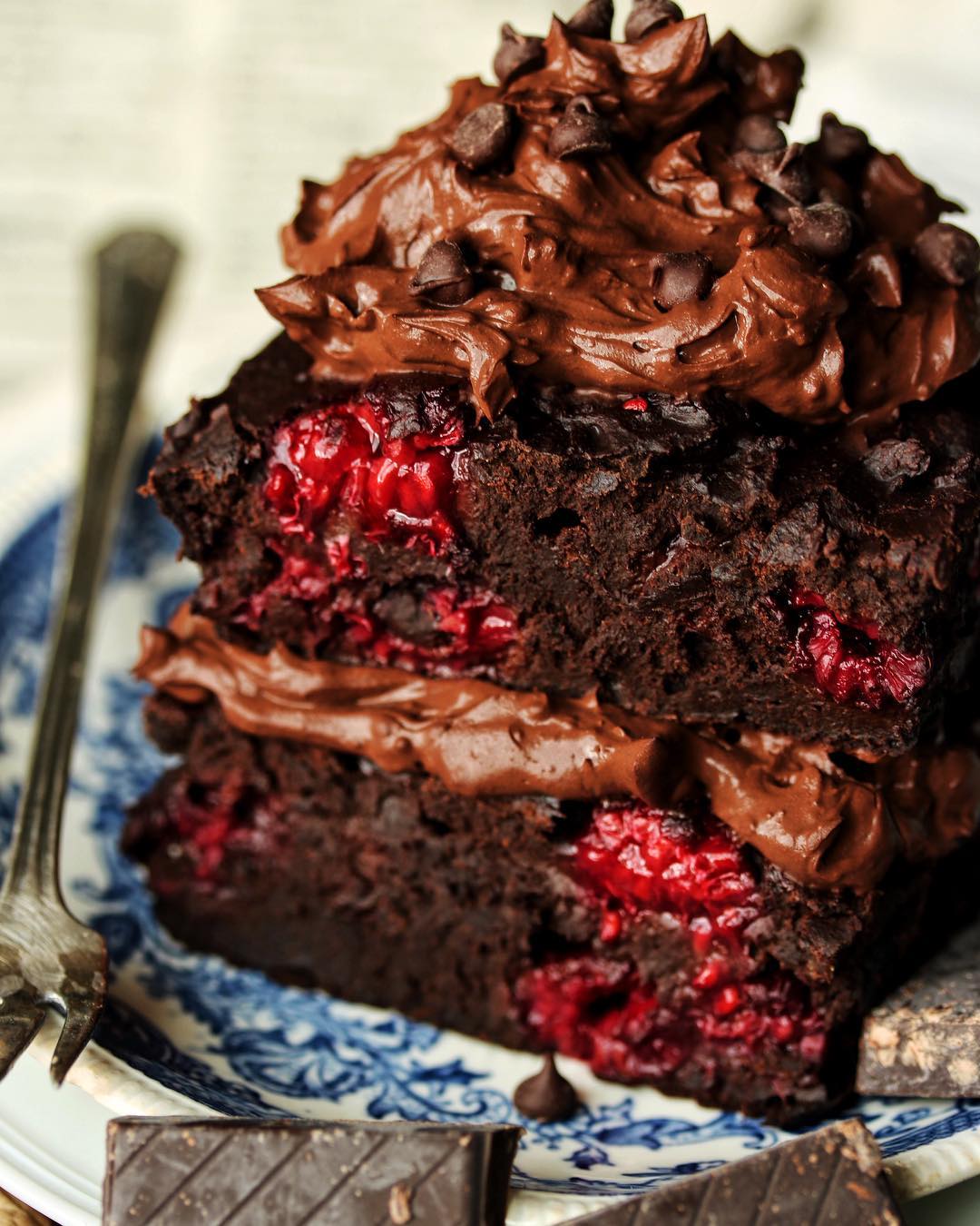 Vegan Black Bean Raspberry Brownies