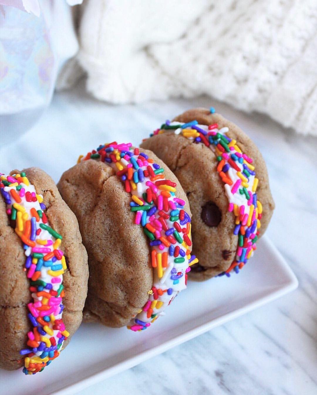 Vegan Rainbow Cookie Sandwiches