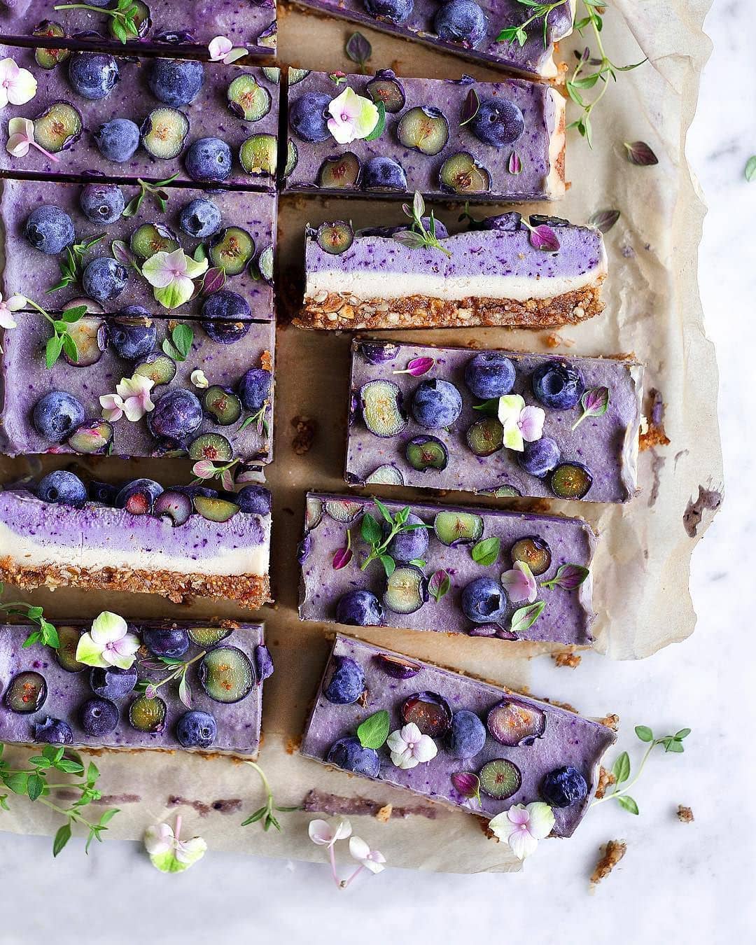 Dreamy Blueberry Thyme Raw Cake