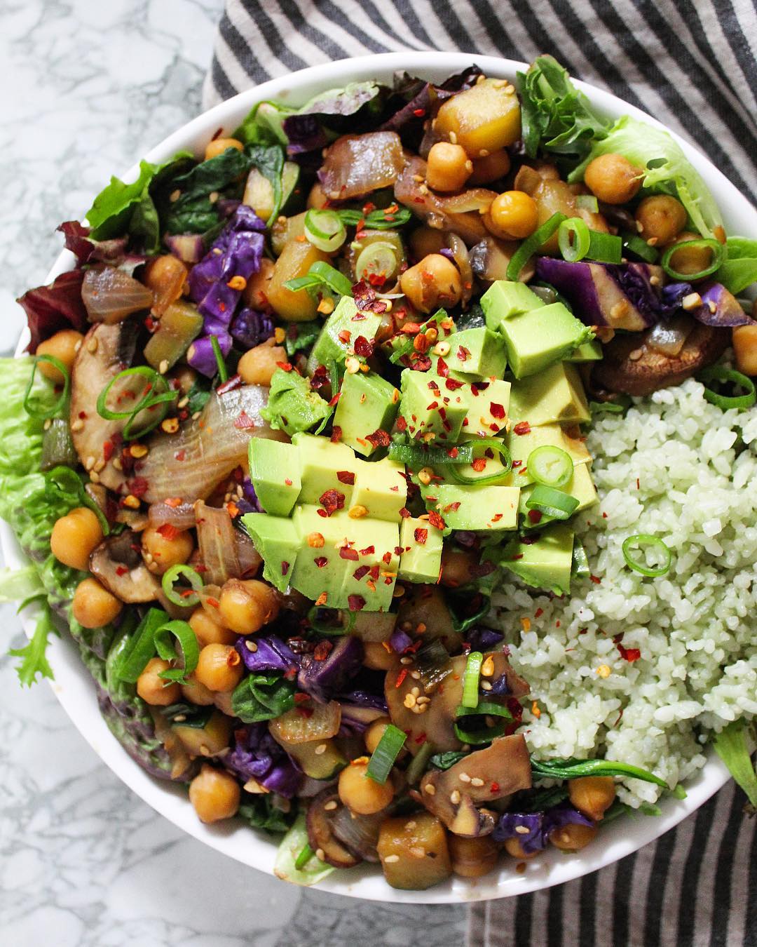 Vegan Chickpea and Vegetable Stirfry Bowl
