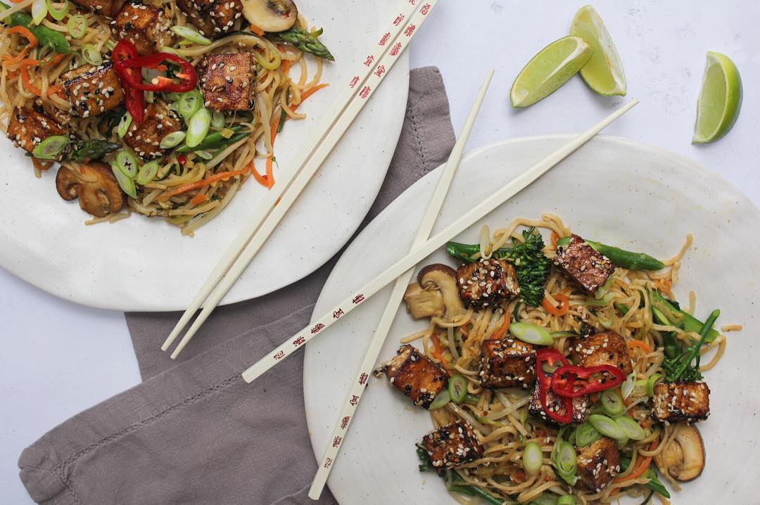 Ultimate Hangover Lazy Day Tofu Veggie Noodle Meal