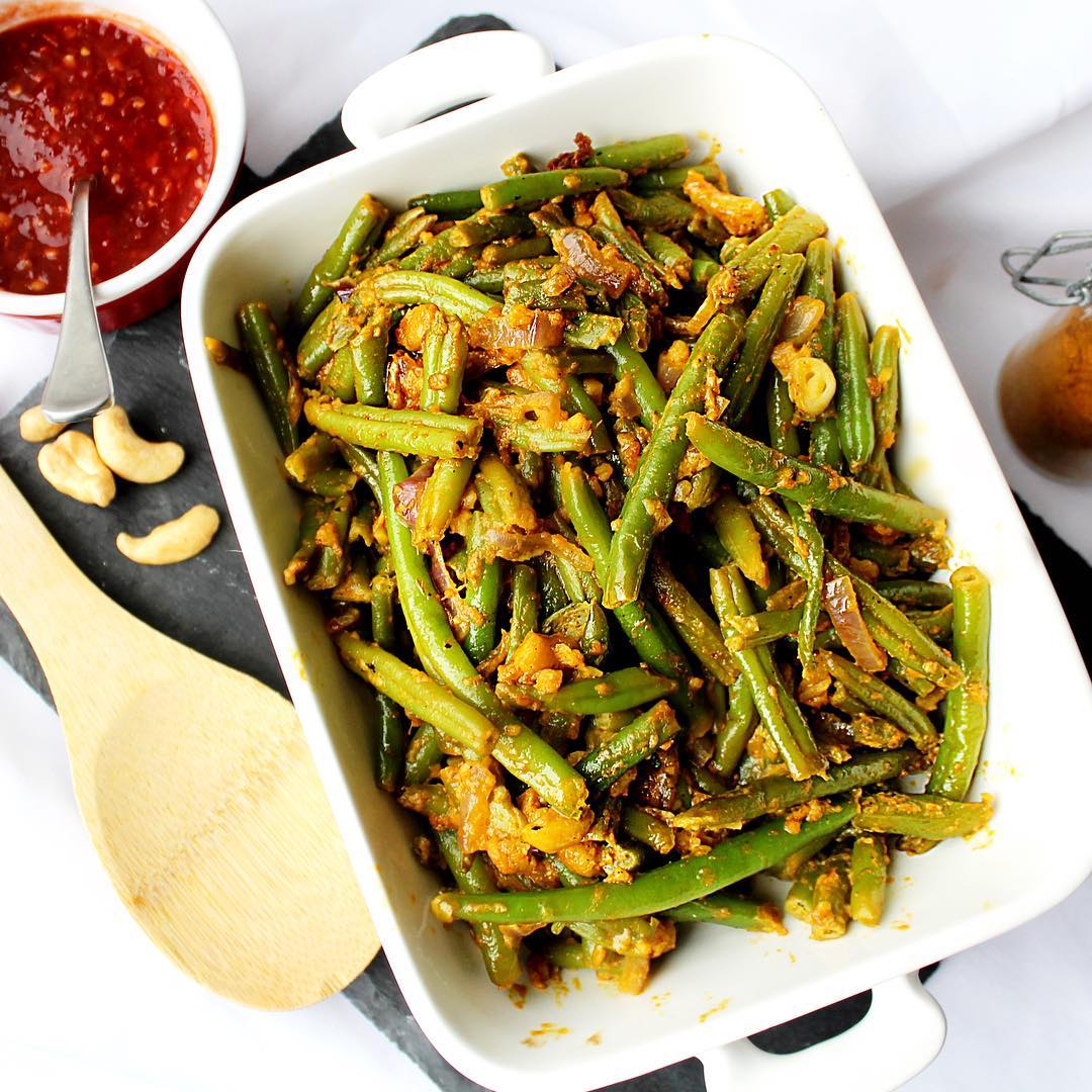 Homemade Vegan Spicy Coconut Green Beans Stir-Fry