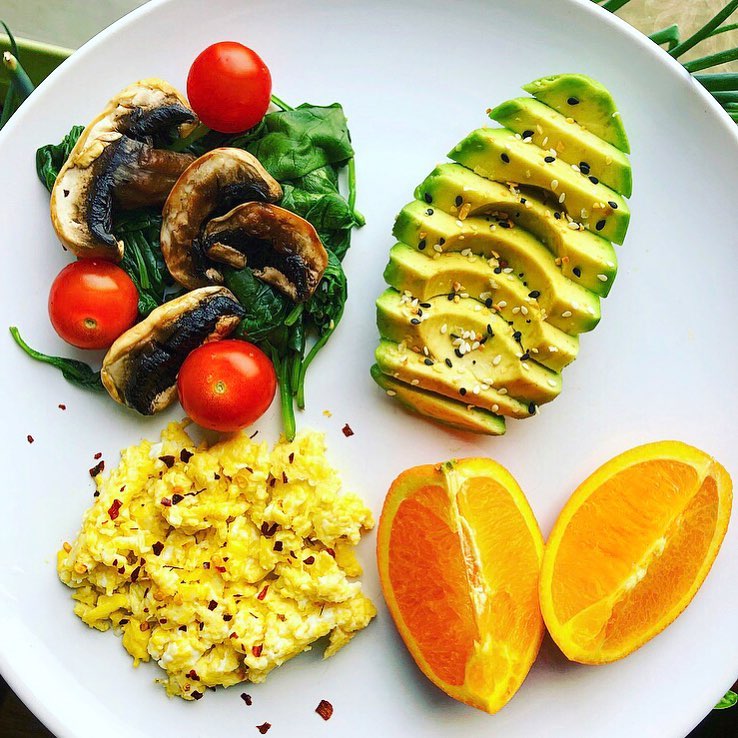 Healthy Breakfast with Sautéed Spinach and Eggs