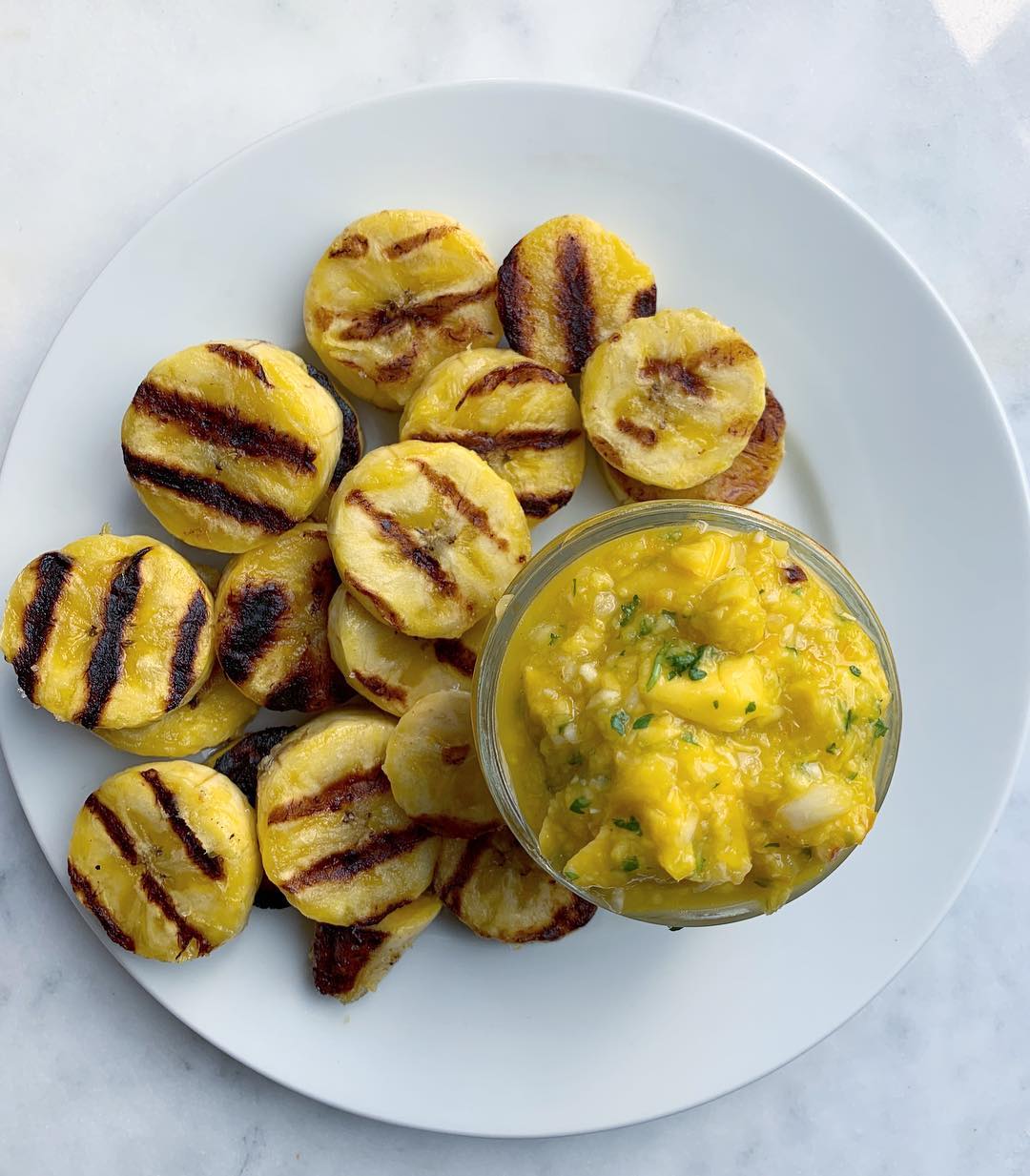 Grilled Plantains with Spicy Mango Salsa