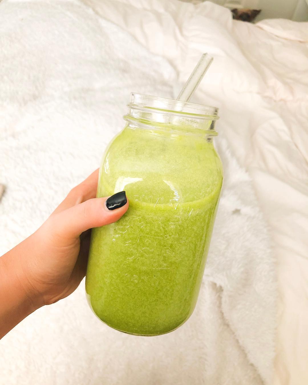 Green Smoothie with Fresh Fruits