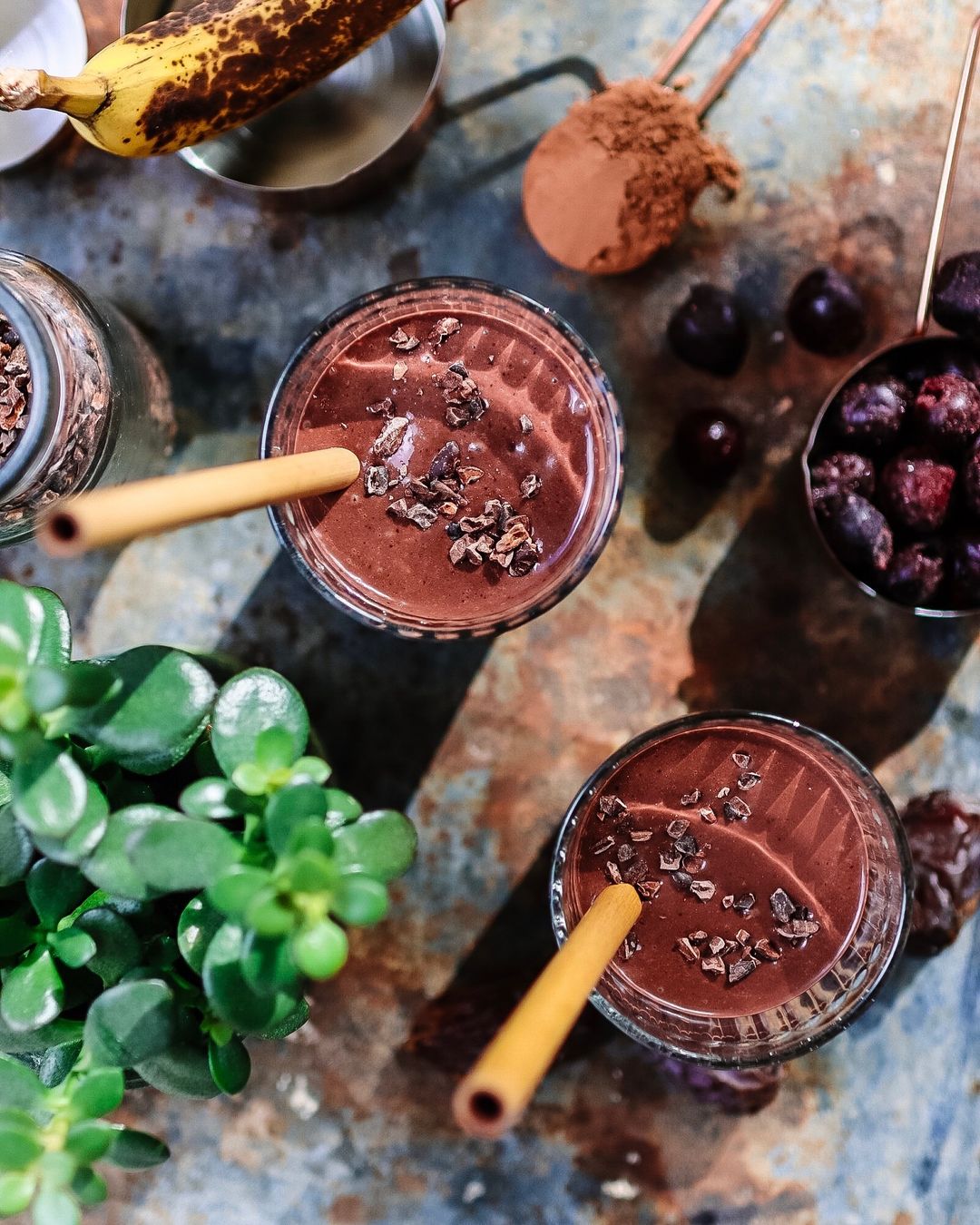 Easy Vegan Choc Cherry Smoothie