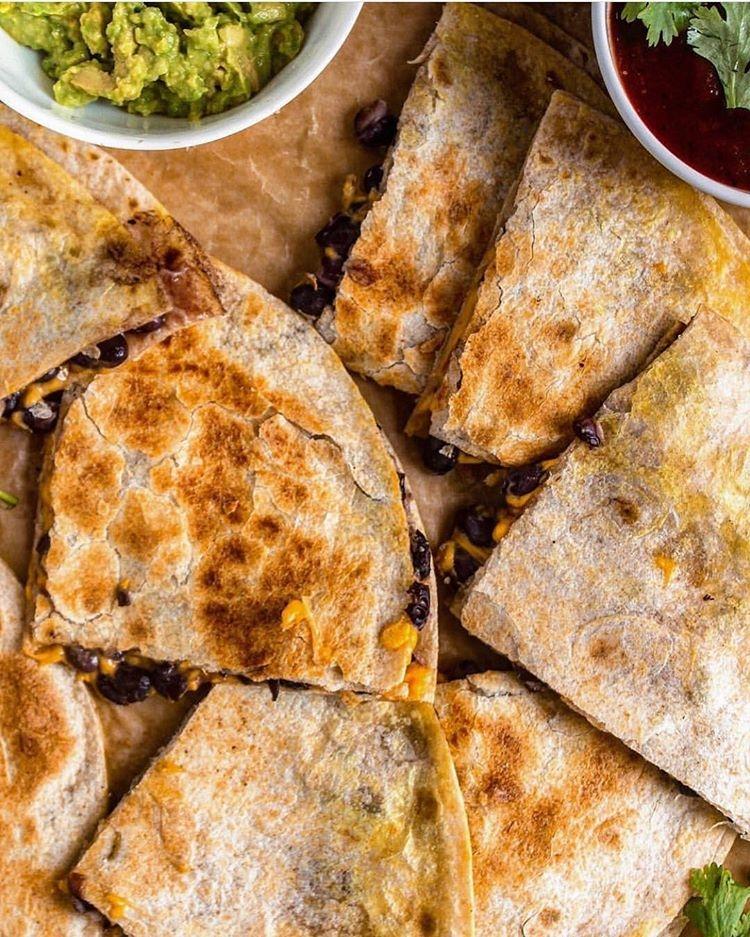 Mashed Black Bean and Corn Quesadilla