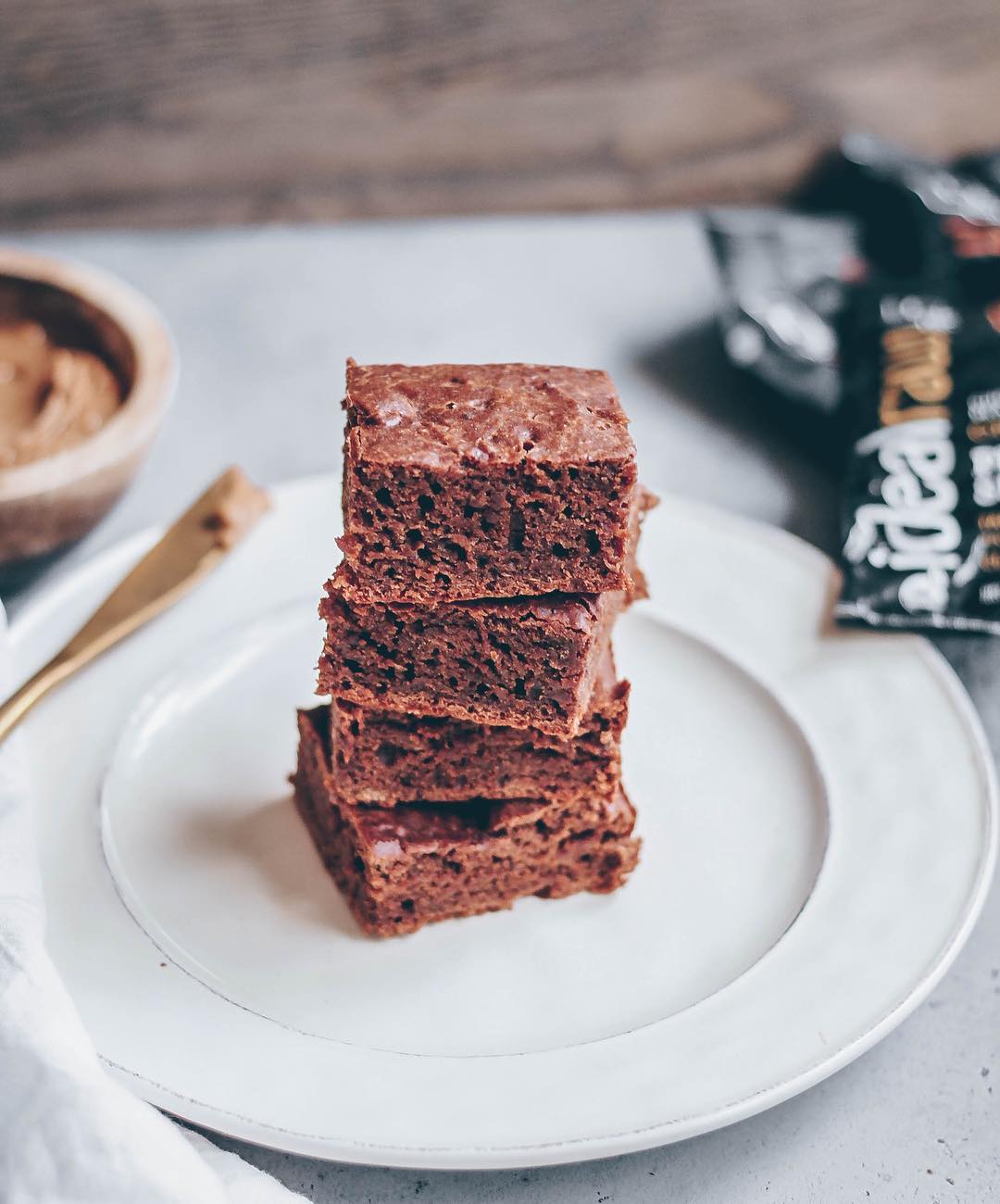 Chocolate Peanut Butter Protein Brownies