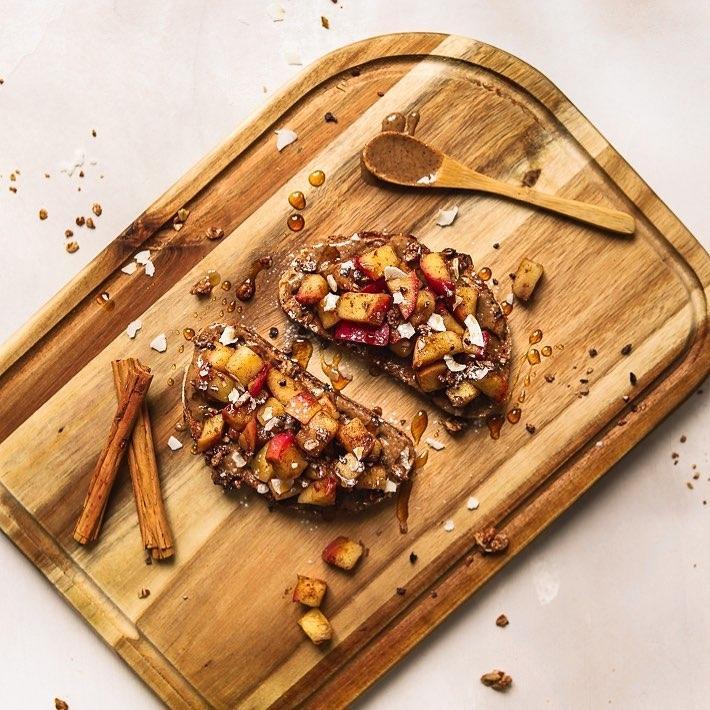 Fried Apple and Almond Butter Toast