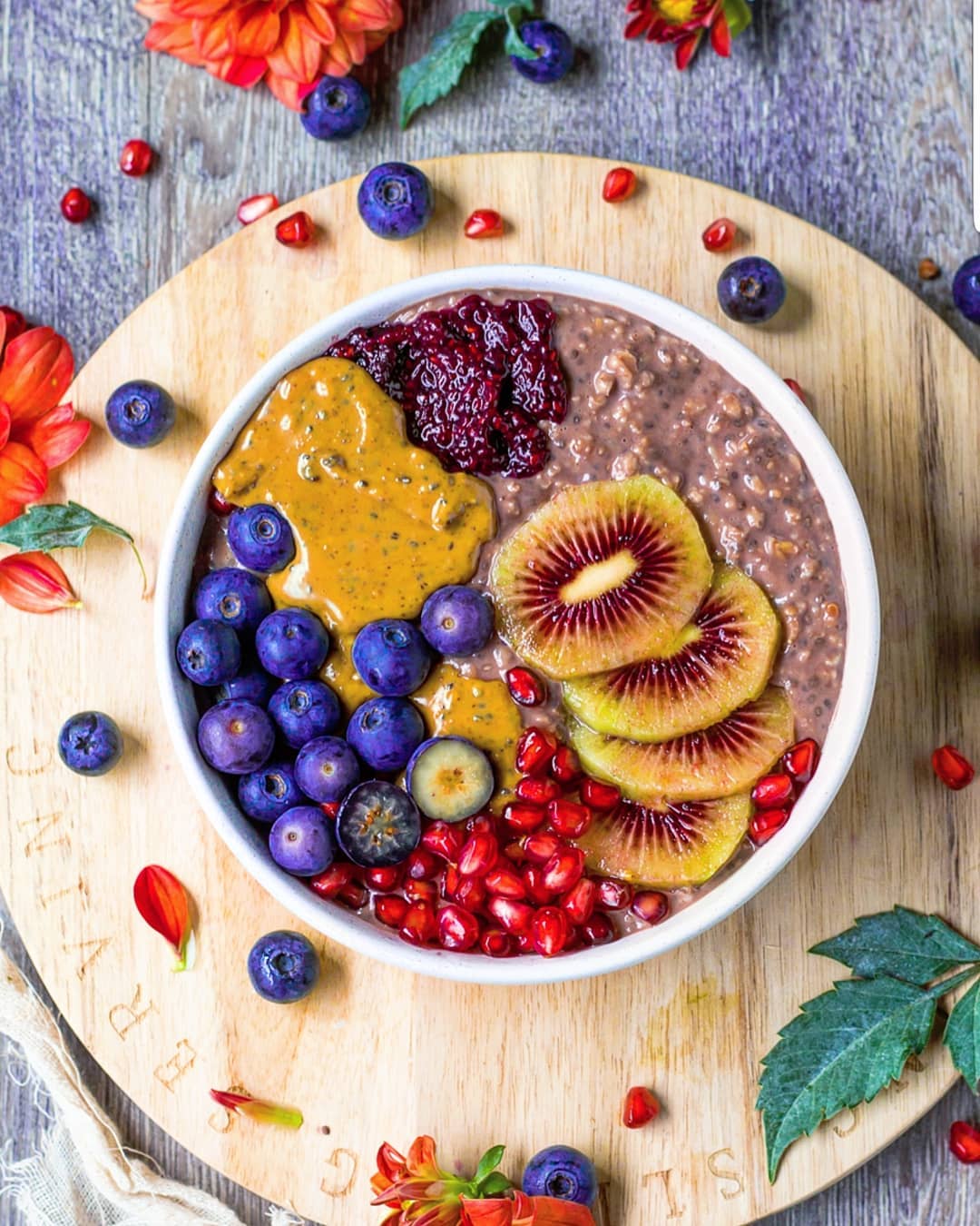 Quick Chocolate Mint Oats with Fruits