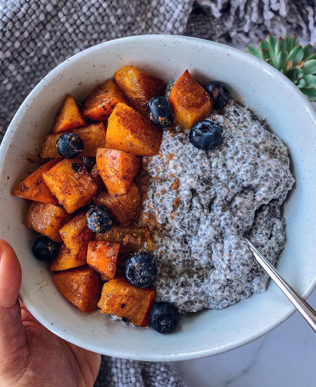 Chia Pudding with Sautéed Persimmon