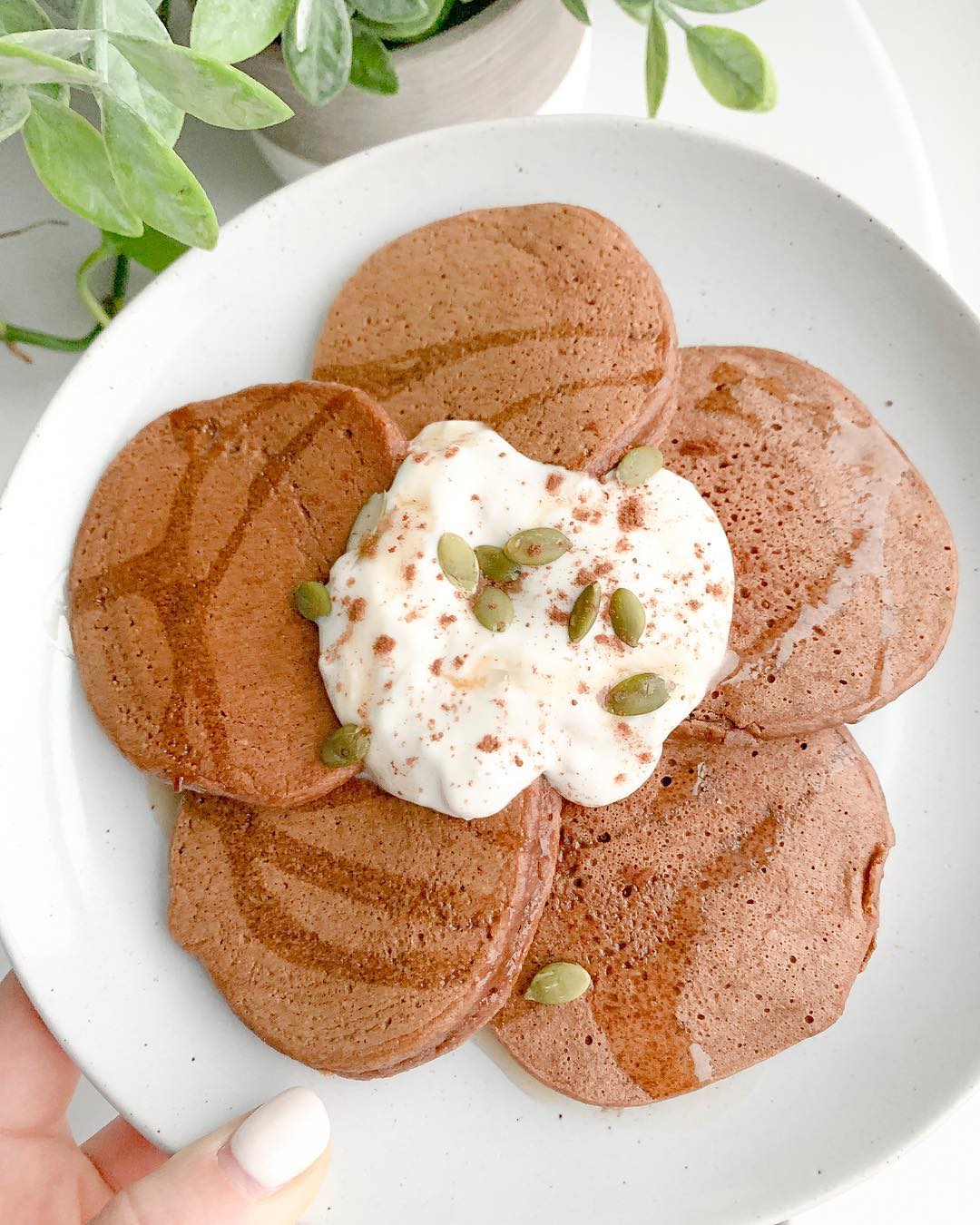 Simple Cacao Almond Pancakes for Breakfast