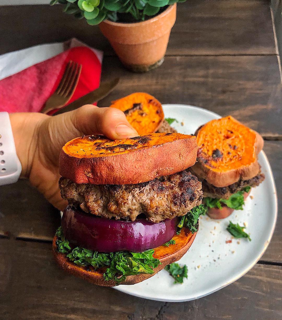 Chipotle Burgers with Sweet Potato Buns