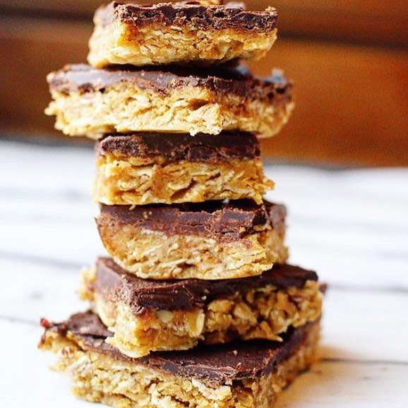 Chocolate Covered Peanut Butter Oat Bars