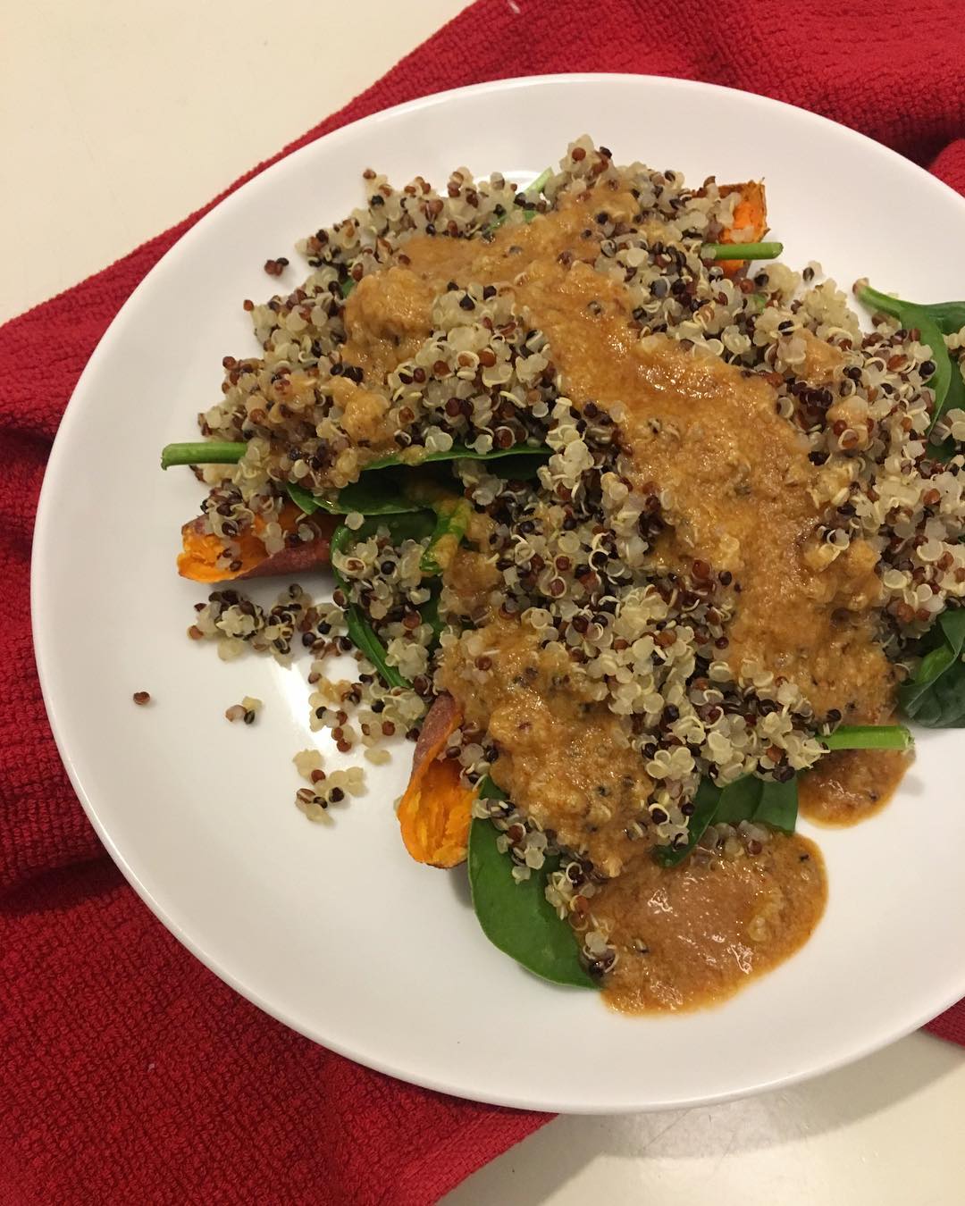 Stuffed Sweet Potato with Quinoa and Tahini