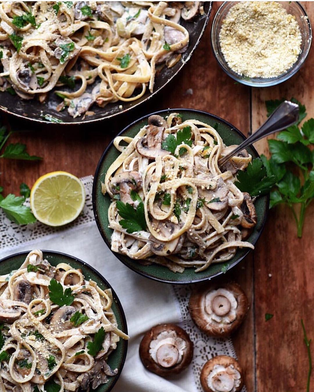 Creamy Vegan Mushroom Fettuccine Alfredo