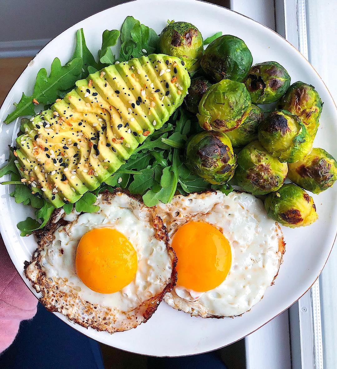 Savory Breakfast Plate with Eggs and Avocado