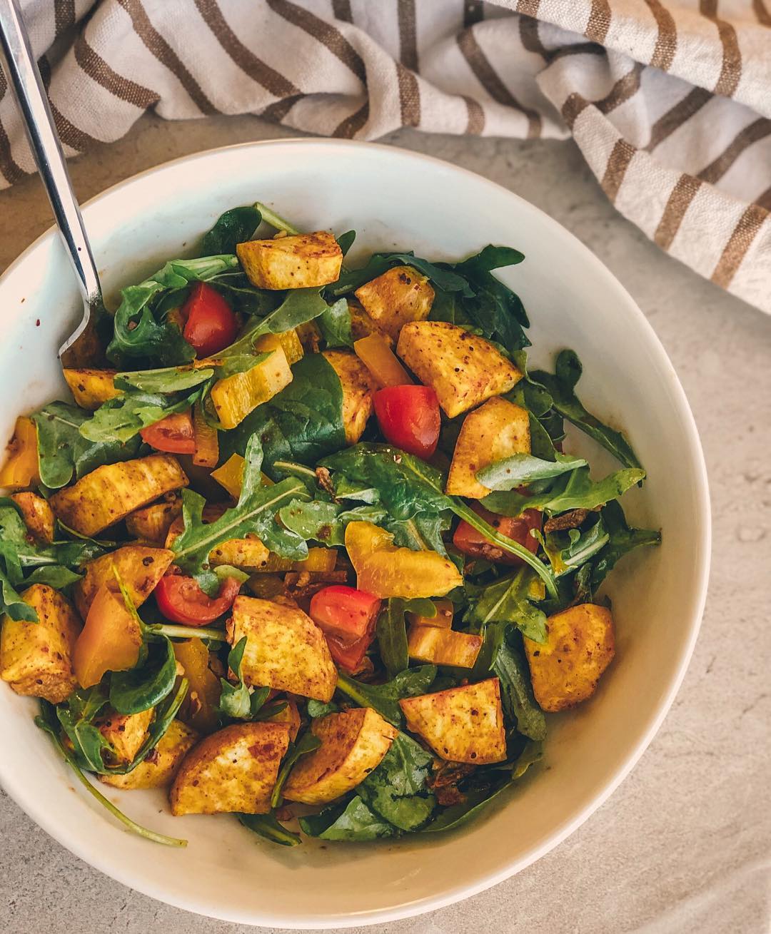 Massive Nutrient Bowl with Fresh Veggies and Balsamic Dressing