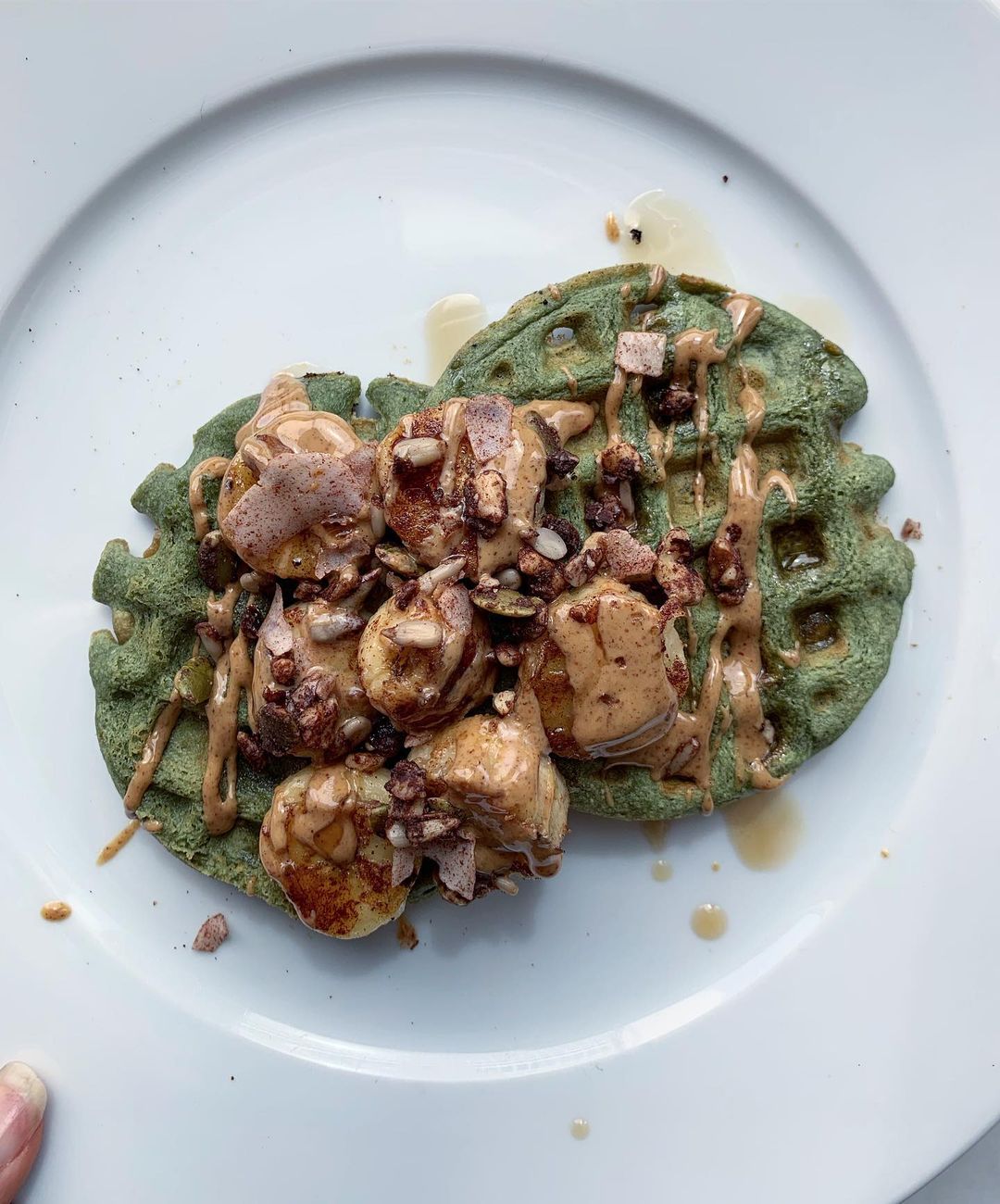 Vegan Spirulina Protein Waffles
