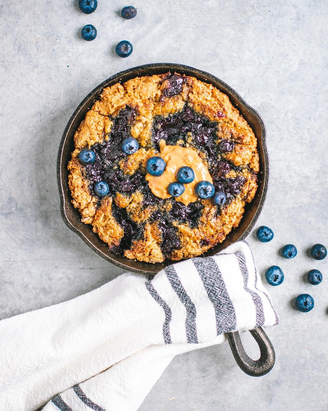 Peanut Butter and Jelly Skillet Cookie