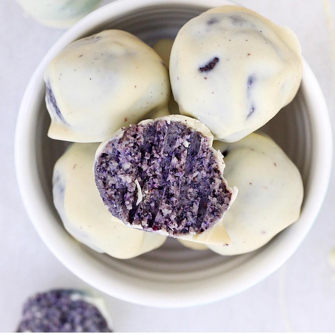 Blueberry Truffles with Coconut and Almonds
