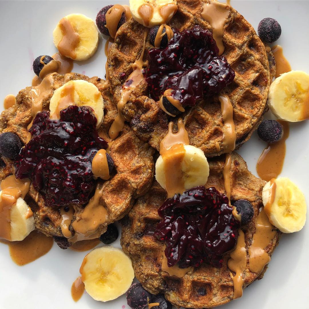 Peanut Butter and Jelly Waffles