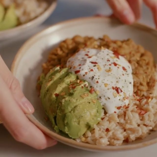 Coconut and Lentil Dahl with Avocado