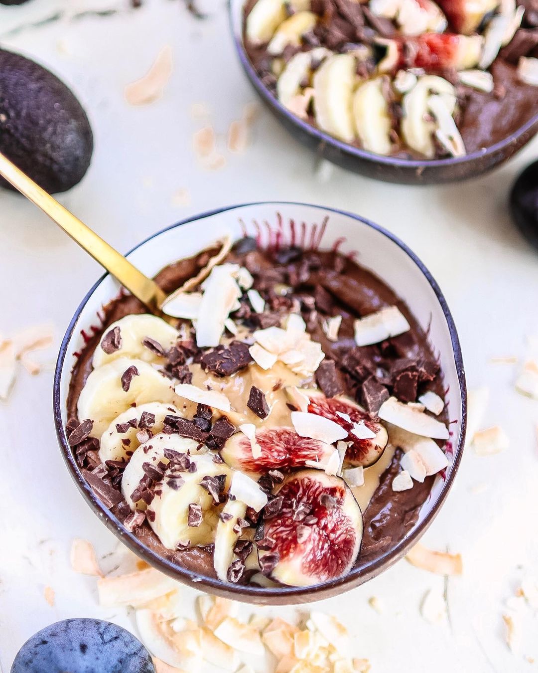 Rich Cacao Avocado Peanut Butter Smoothie Bowl