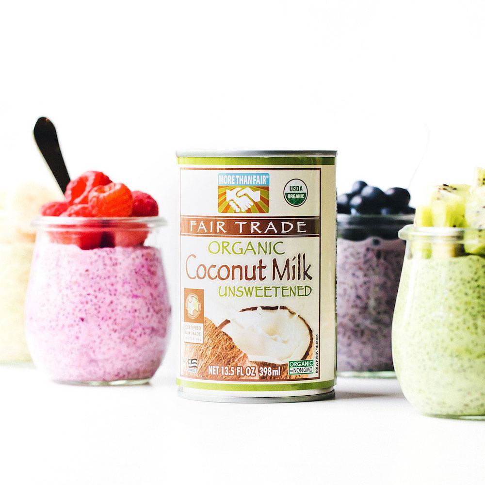 Coconut Chia Puddings with Color Variations