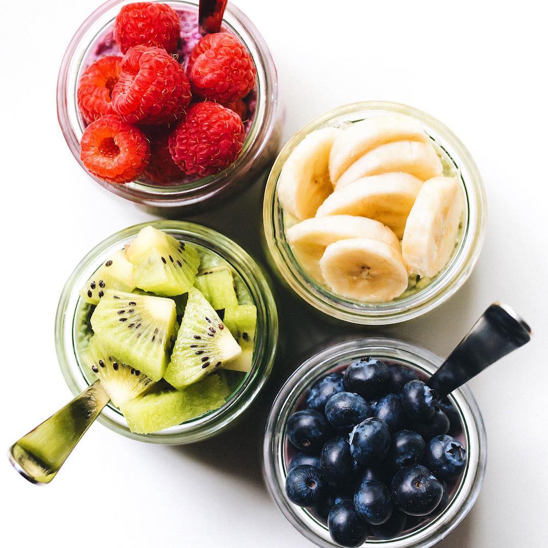 Coconut Chia Puddings with Color Variations