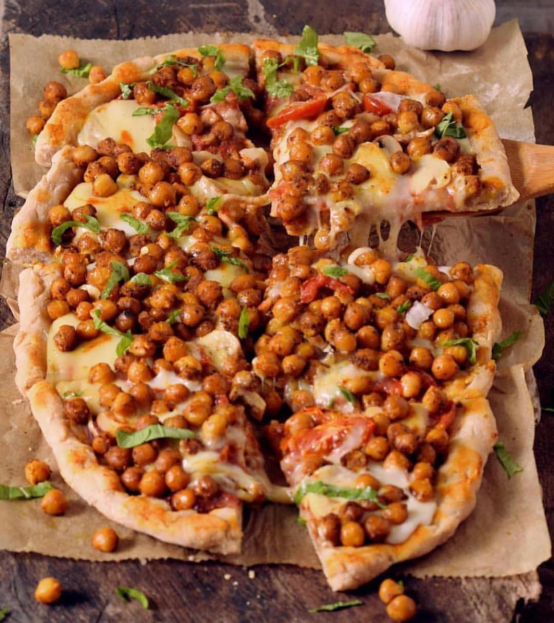 Vegan Avocado Chickpea Pizza