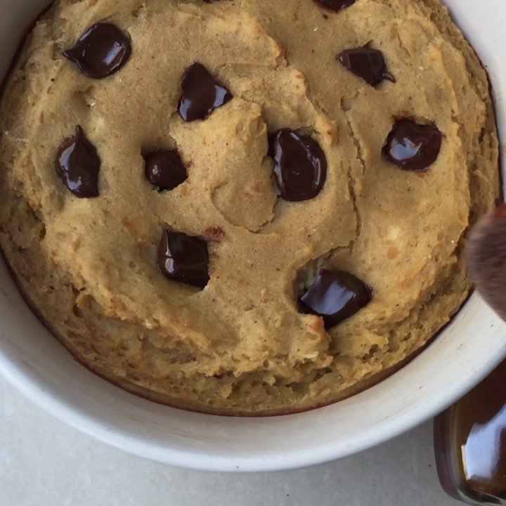 Baked Chickpea Cookie Dough with Almond Milk