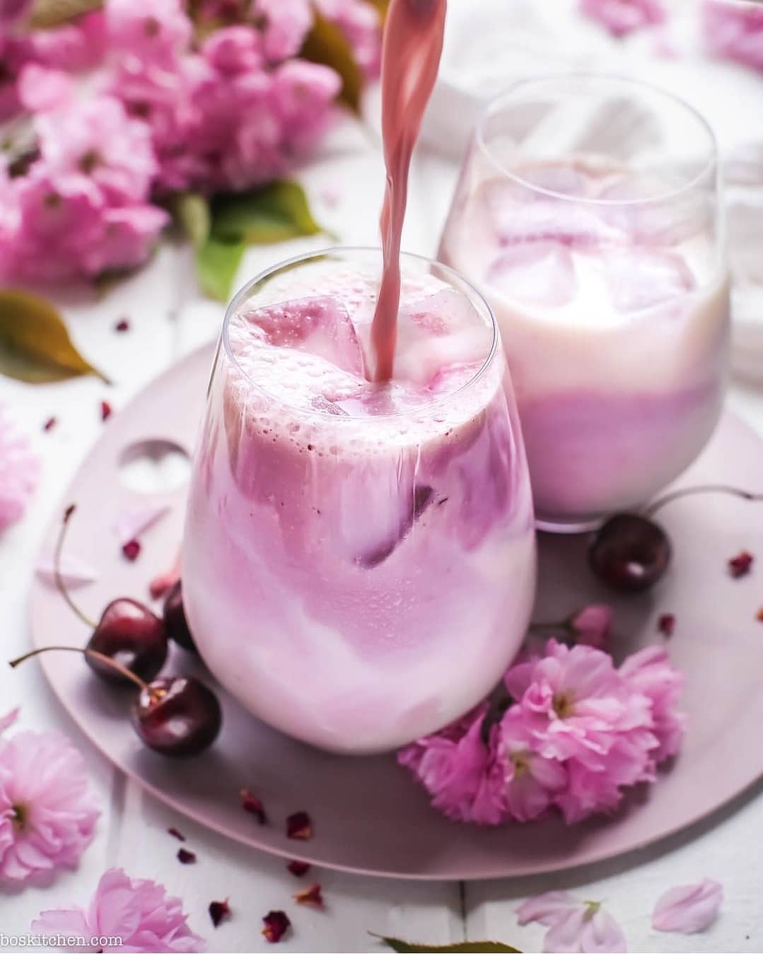 Cherry Vanilla Iced Lattes